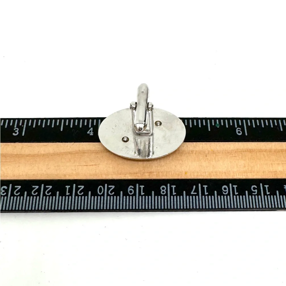 SWANK Silvertone Oval 'S' Monogram Cuff Links